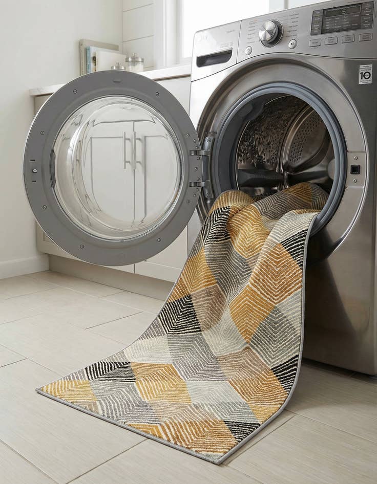 Detail image of 2' 7 x 10'  Washable Modern Indoor / Outdoor Runner Rug