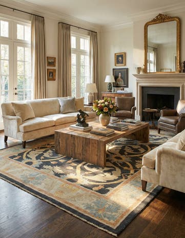 10' 2 x 13' 3 Hand Knotted Oushak Wool Rug