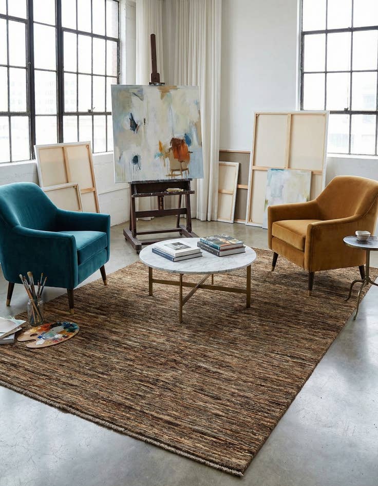 Detail image of 6' 5 x 9' 7  Hand Knotted Modern Ziegler Wool Rug