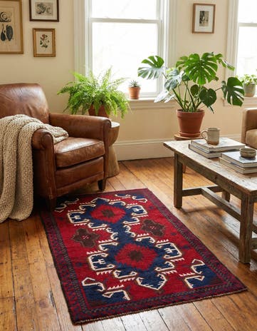 2' 9 x 4' 8 Hand Knotted Balouch Persian Wool Rug