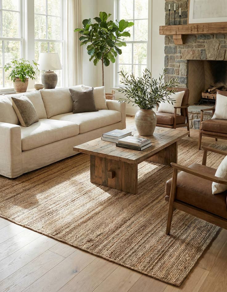 Detail image of  10' x 13' 1  Hand Braided Jute Rug