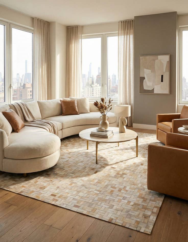 Detail image of 5' 4 x 7' 6 Cowhide Rug