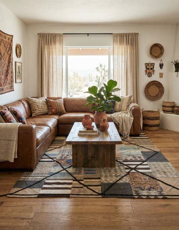 6' 6 x 9' 7 Hand Woven Kilim Patchwork Wool Rug