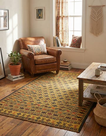 4' x 6' 6 Hand Woven Kilim Afghan Wool Rug
