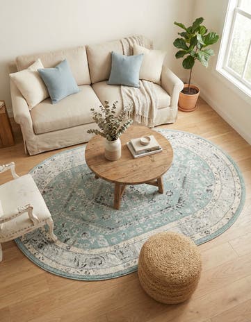 Aqua Aurelia Oval Rug