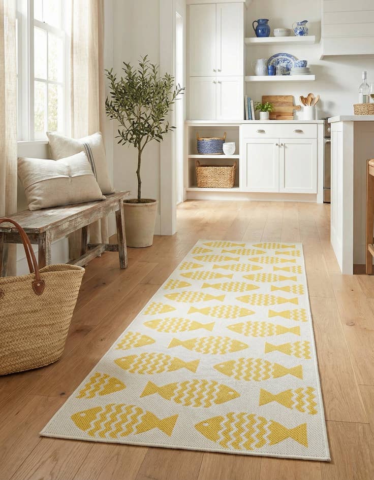 Detail image of 2' x 8'  Washable Coastal Indoor / Outdoor Runner Rug