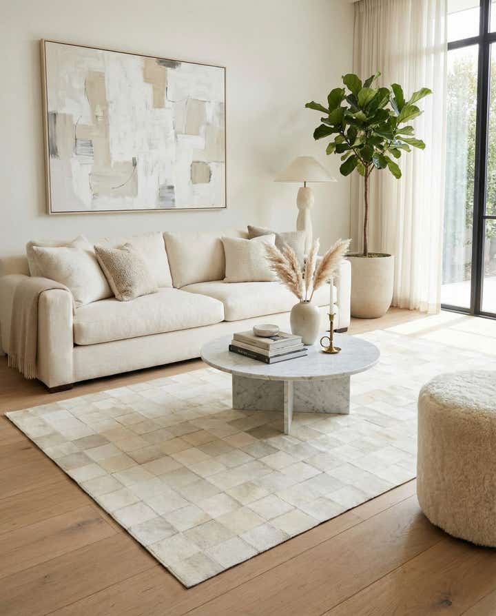 5' x 8' Cowhide Leather Rug