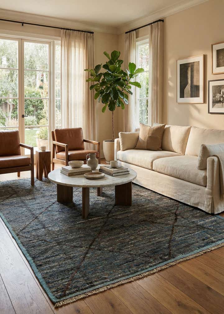 5' 11 x 9' 9 Hand Knotted Moroccan Wool Rug