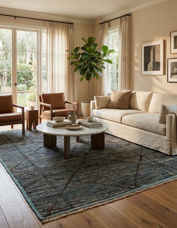 5' 11 x 9' 9 Hand Knotted Moroccan Wool Rug