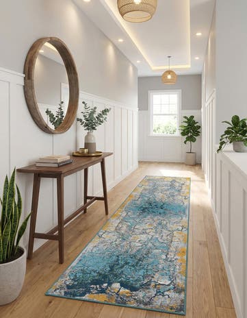 2' 7 x 12' Easy-Clean Modern Indoor / Outdoor Runner Rug