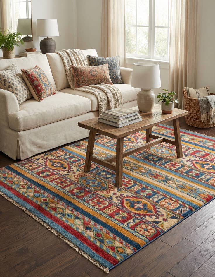 Detail image of 2' 8 x 4'  Hand Knotted Kazak Rug