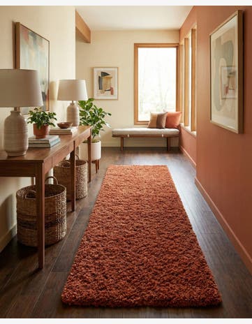 2' 7 x 16' 5 Solid Shag Runner Rug