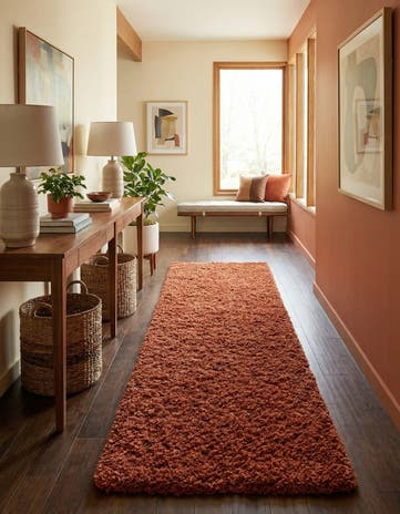 2' 7 x 16' 5 Solid Shag Runner Rug