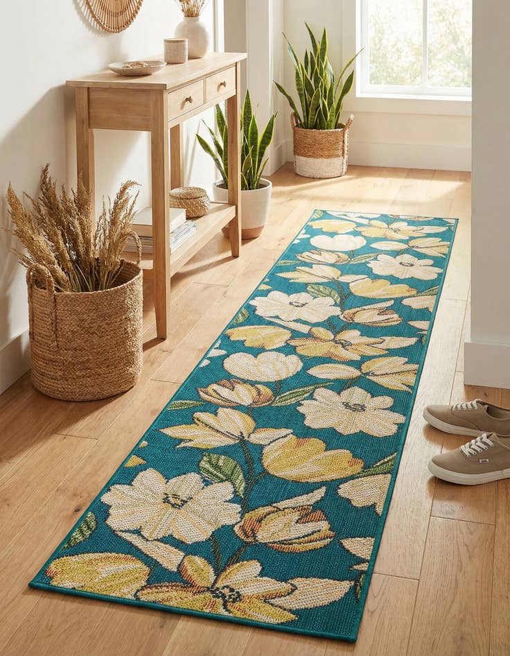 Detail image of  2' 7 x 12'  Washable Baja Indoor / Outdoor Runner Rug