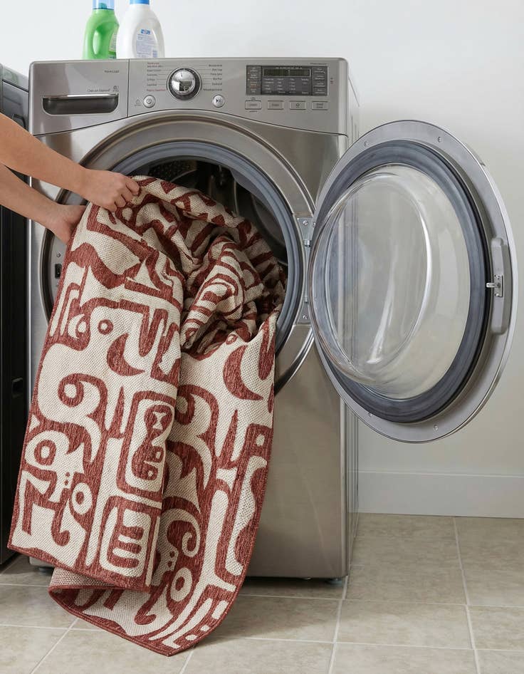 Detail image of 7' 10 x 10'  Washable Modern Indoor / Outdoor Rug