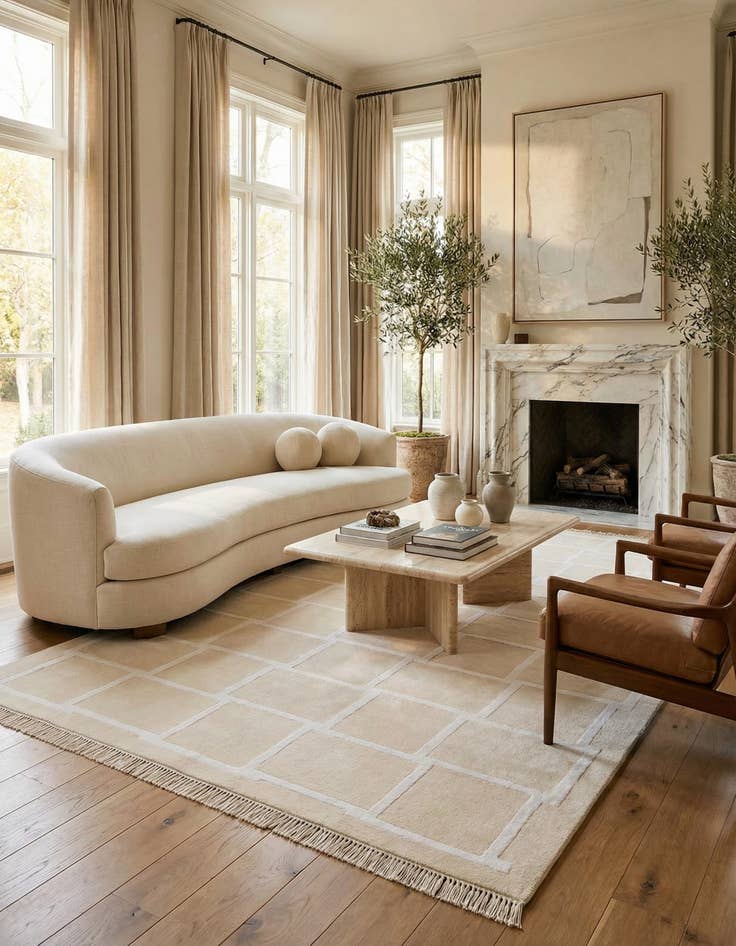 Detail image of  5' 9 x 8'  Hand Knotted Darya Wool Rug