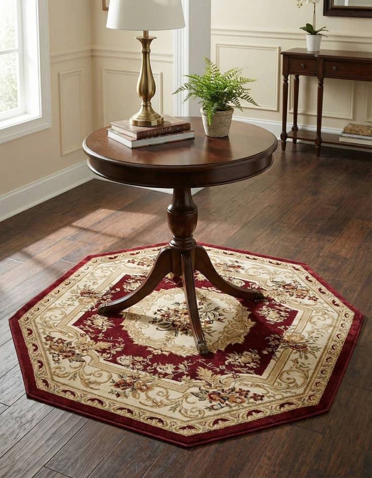 Detail image of 5' 3 x 5' 3 Classic Aubusson Octagon Rug