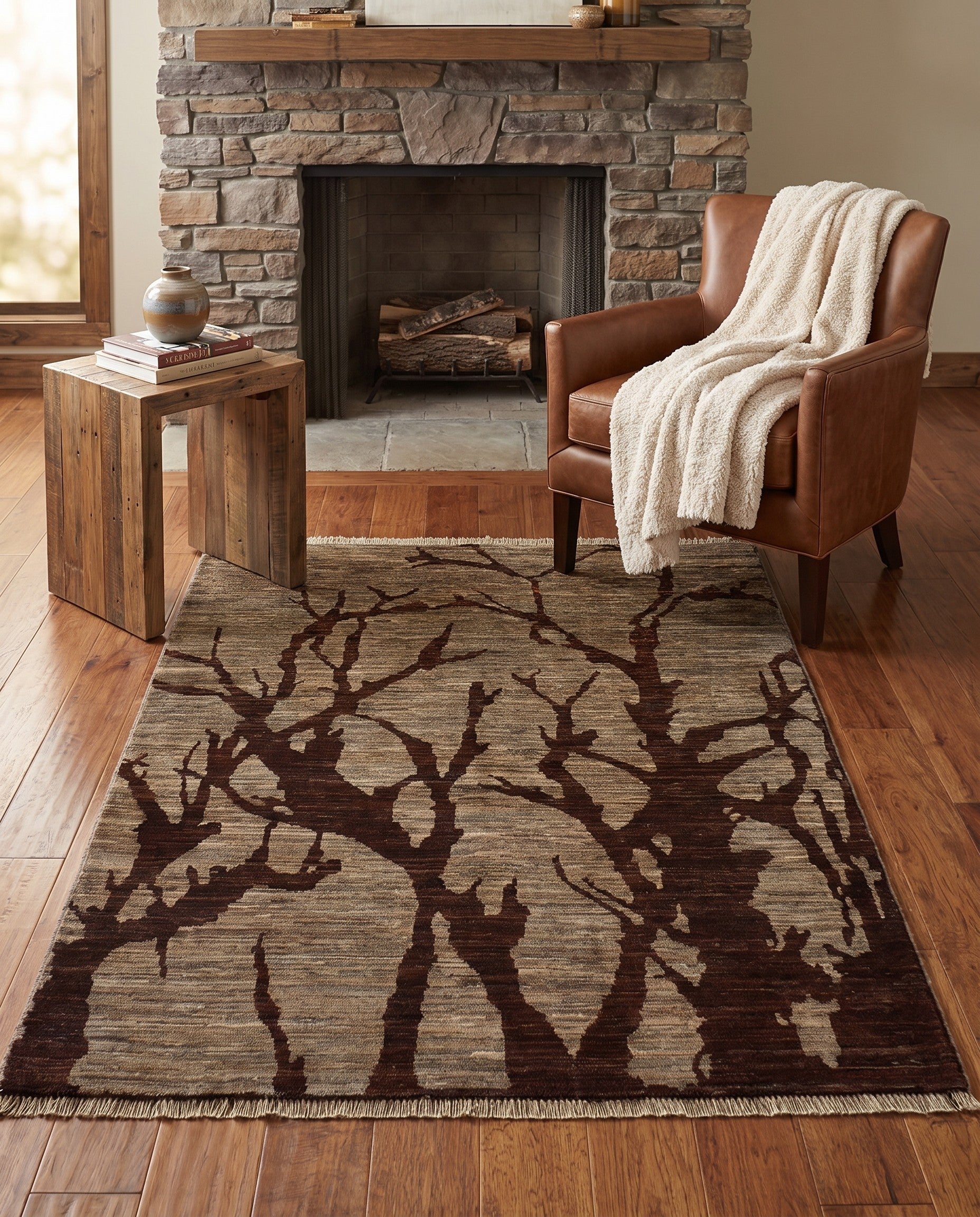 4' x 5' 3 Hand Knotted Ziegler Modern Rug