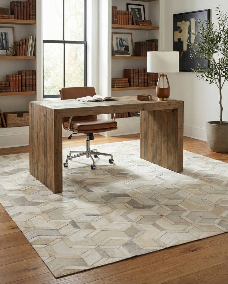 Detail image of 4' 11 x 7' 11 Cowhide - Patchwork Rug