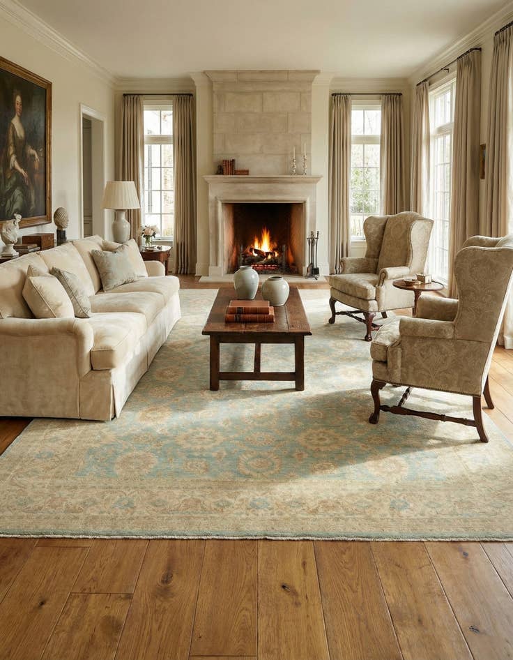 Detail image of 11' 10 x 18'  Hand Knotted Peshawar Ziegler Rug