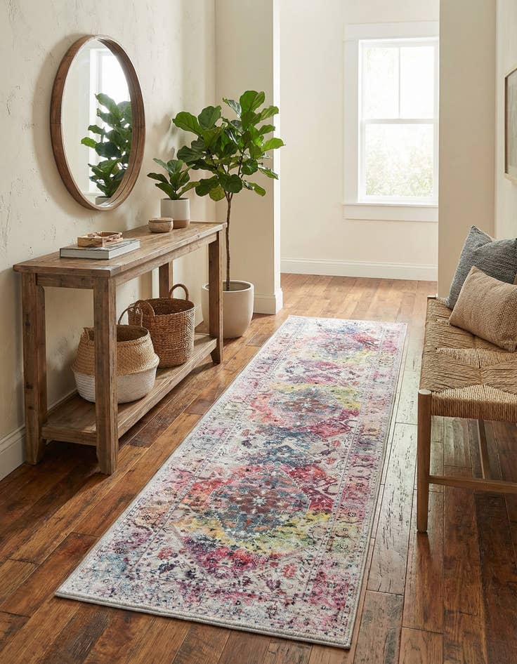 Detail image of 2' x 8'  Washable Yara Runner Rug