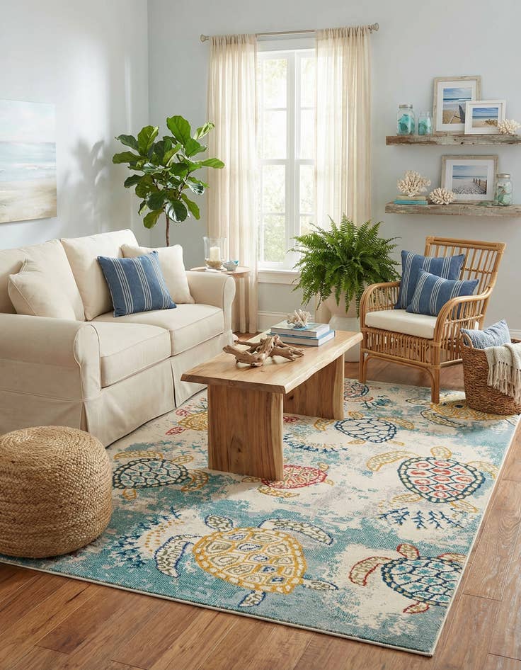 Detail image of 6' x 9'  Washable Capri Rug