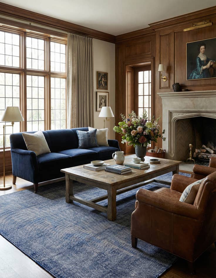 Detail image of 9' x 12'  Hand Woven Jill Zarin English Manor Farmhouse Wool Rug