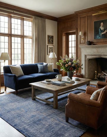 9' x 12' Hand Woven Jill Zarin English Manor Farmhouse Wool Rug
