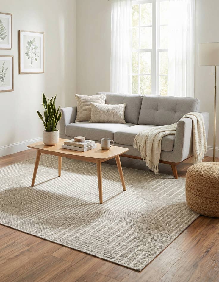 Detail image of 5' 3 x 7'  Washable Modern Indoor / Outdoor Rug