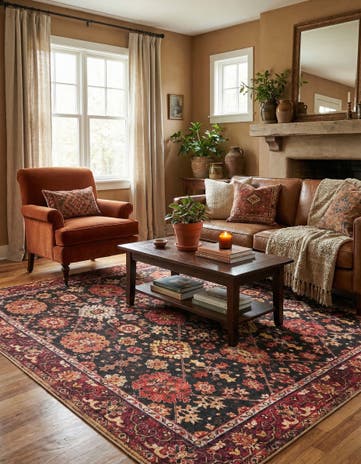 Black Washable Timeless Square Rug