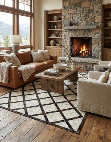5' 2 x 8' Cowhide Stocks Rug