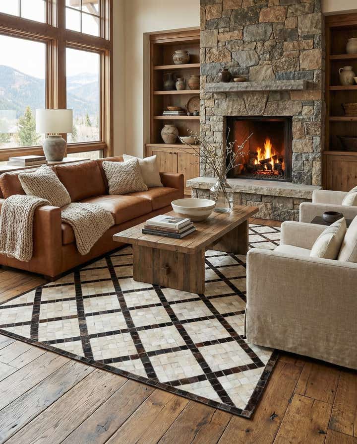 5' 2 x 8' Cowhide Stocks Rug