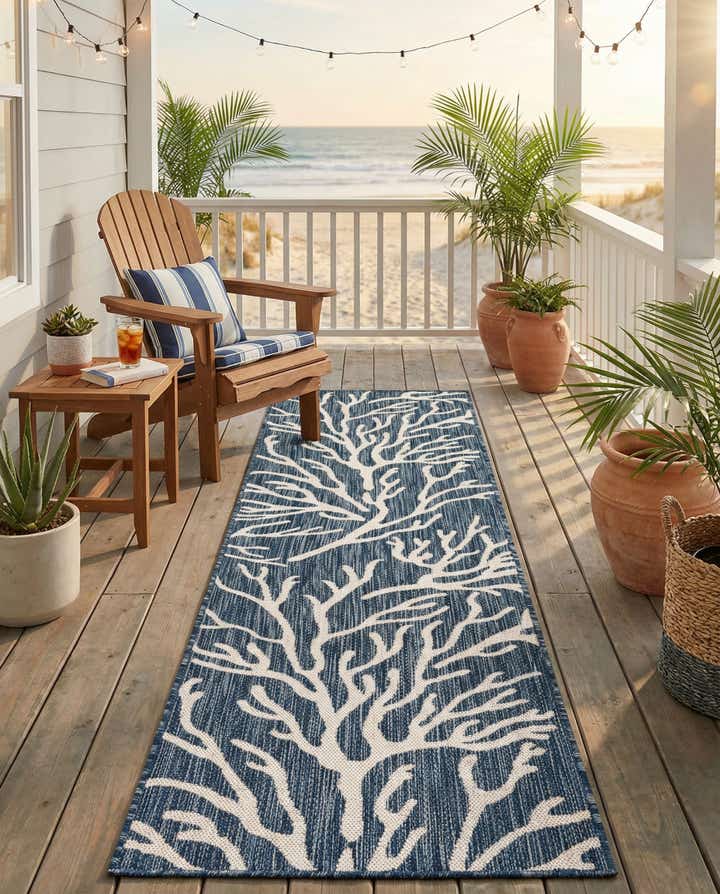 2' x 8' Easy-Clean Coastal Indoor / Outdoor Runner Rug