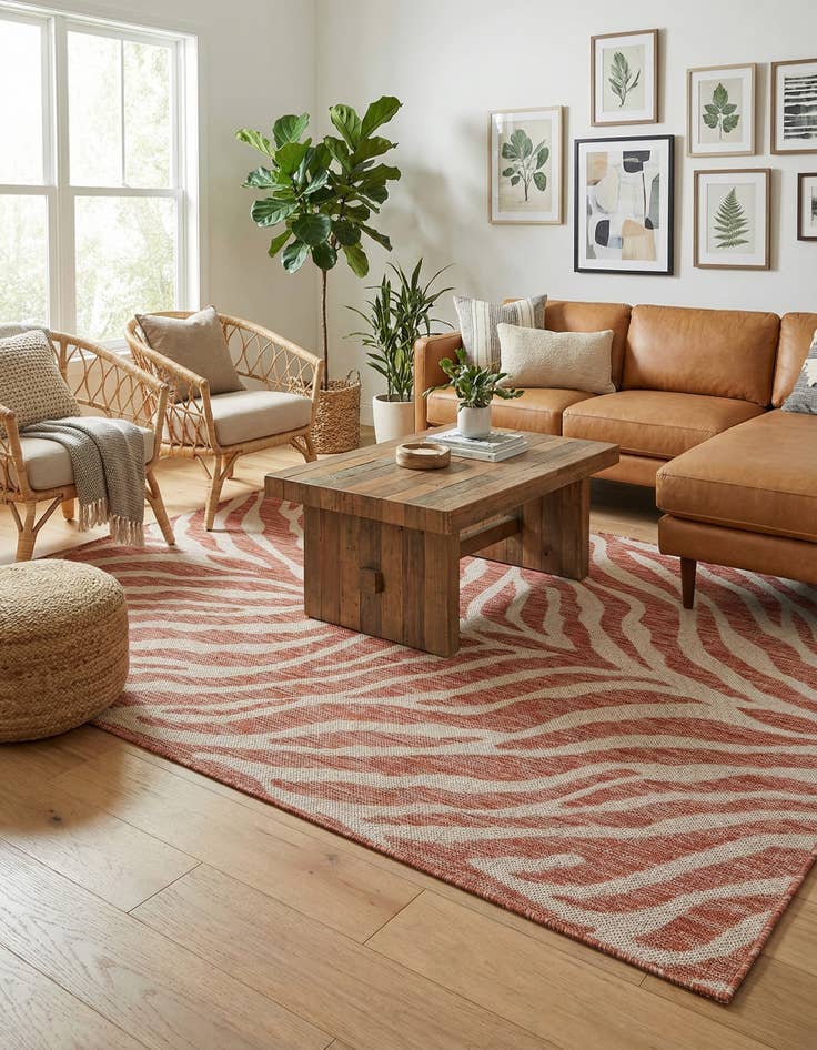 Detail image of 4' x 6'  Washable Safari Indoor / Outdoor Rug