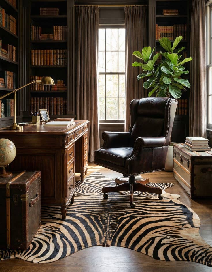 Detail image of 6' 4 x 6' 5 Cowhide Leather Freeform Rug