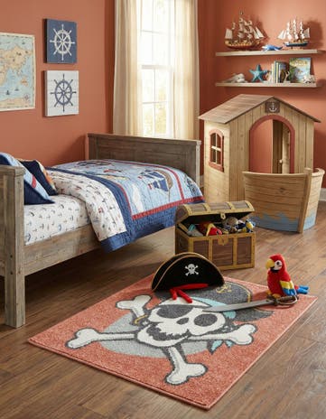 2' 2 x 2' 11 Pirate Whimsy Kids Rug