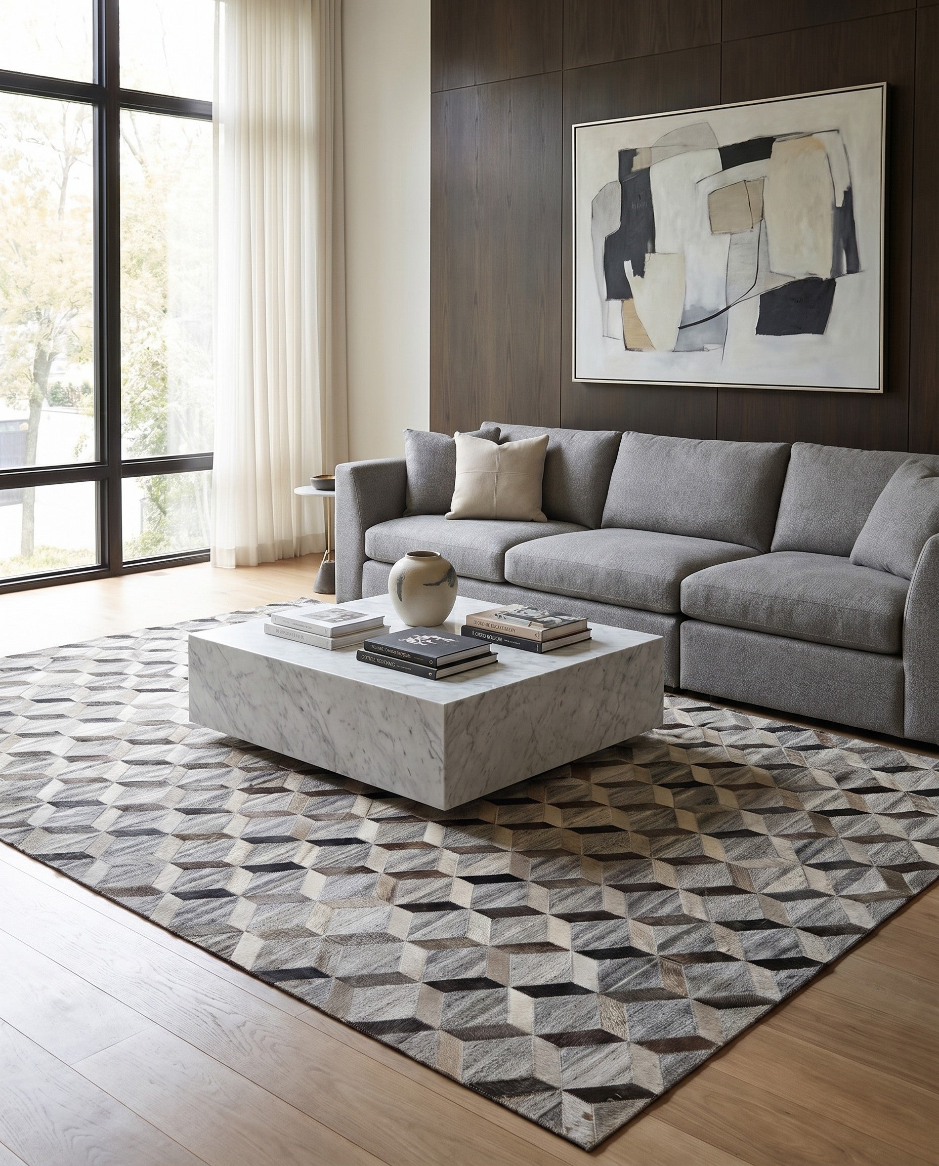 5' 1 x 8' 2 Cowhide - Patchwork Rug