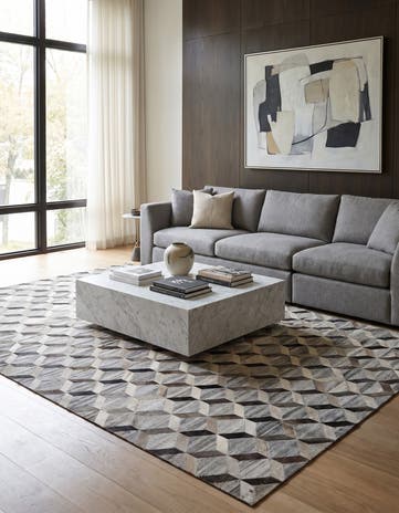 5' 1 x 8' 2 Cowhide - Patchwork Rug