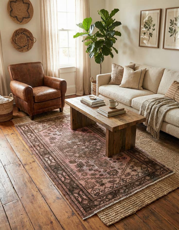 Detail image of  3' 5 x 6'  Hand Knotted Ultra Vintage Persian Wool Rug