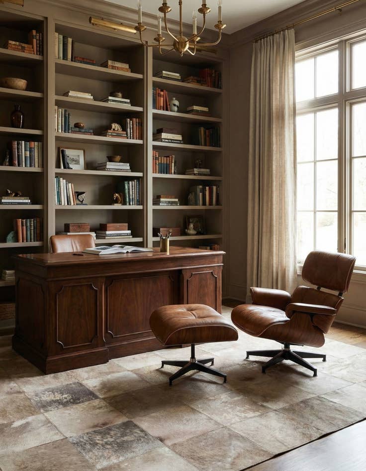 Detail image of 5' x 7' 10 Cowhide Leather Rug