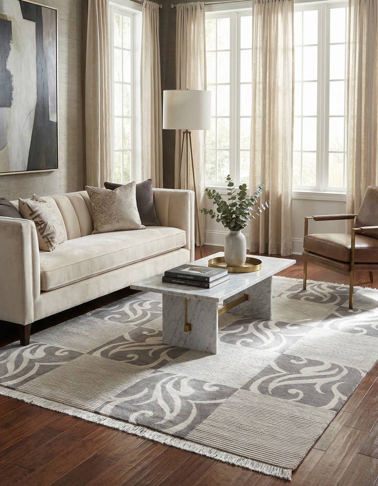 Detail image of 5' 8 x 8' 1  Hand Knotted Darya Wool Rug