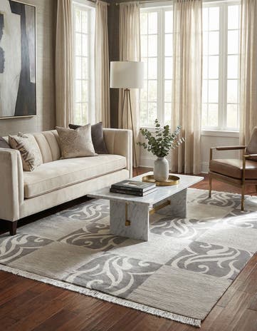5' 8 x 8' 1 Hand Knotted Darya Wool Rug