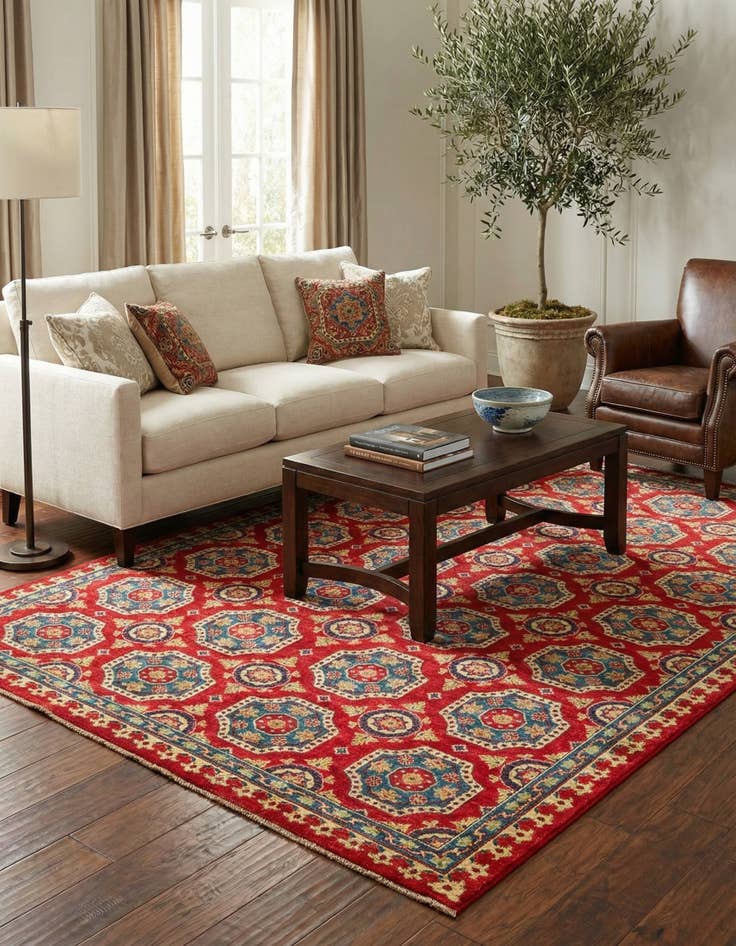 Detail image of 6' 8 x 9' 6  Hand Knotted Kazak Rug