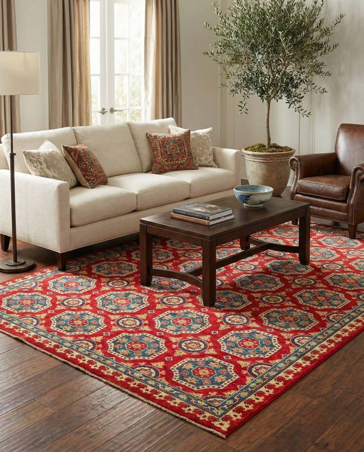 Detail image of 6' 8 x 9' 6 Hand Knotted Kazak Rug