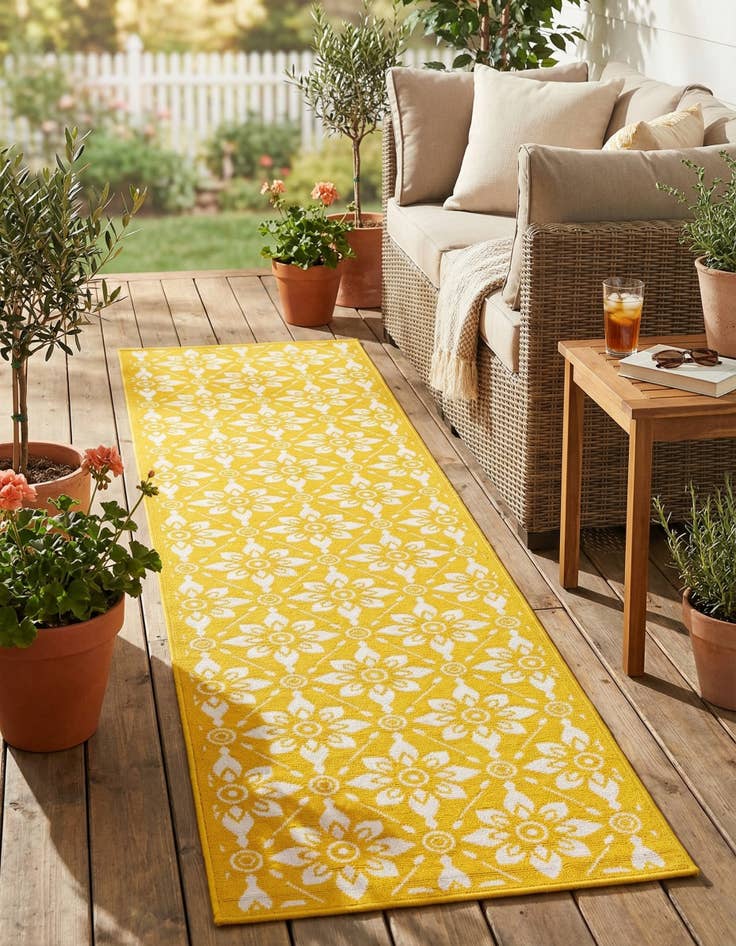 Detail image of  2' 7 x 10'  Washable Lattice Indoor / Outdoor Runner Rug