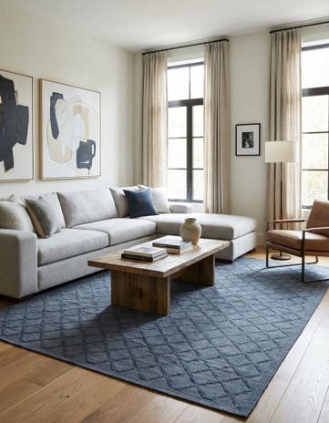 6' 9 x 9' 7 Hand Woven Kilim Modern Wool Rug