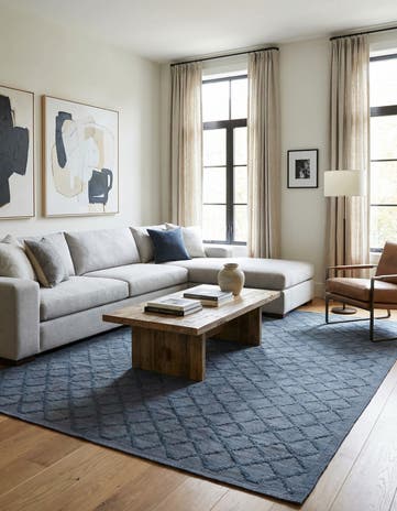 6' 9 x 9' 7 Hand Woven Kilim Modern Wool Rug