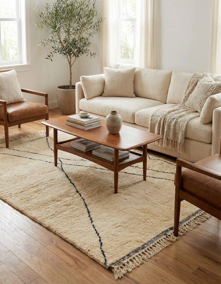 Detail image of 5' 4 x 8' 2  Hand Knotted Moroccan Wool Rug