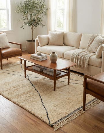 5' 4 x 8' 2 Hand Knotted Moroccan Wool Rug