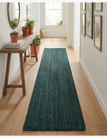 2' 7 x 12' Handmade Braided Jute Runner Rug